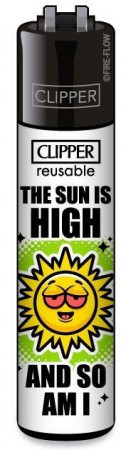Clipper Feuerzeug Weed Slogan The Sun is High